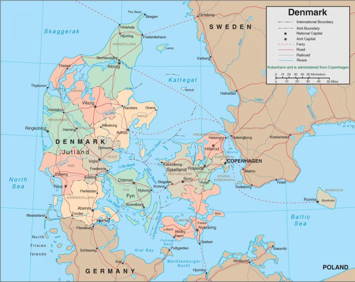 Kart over danmark ferje 