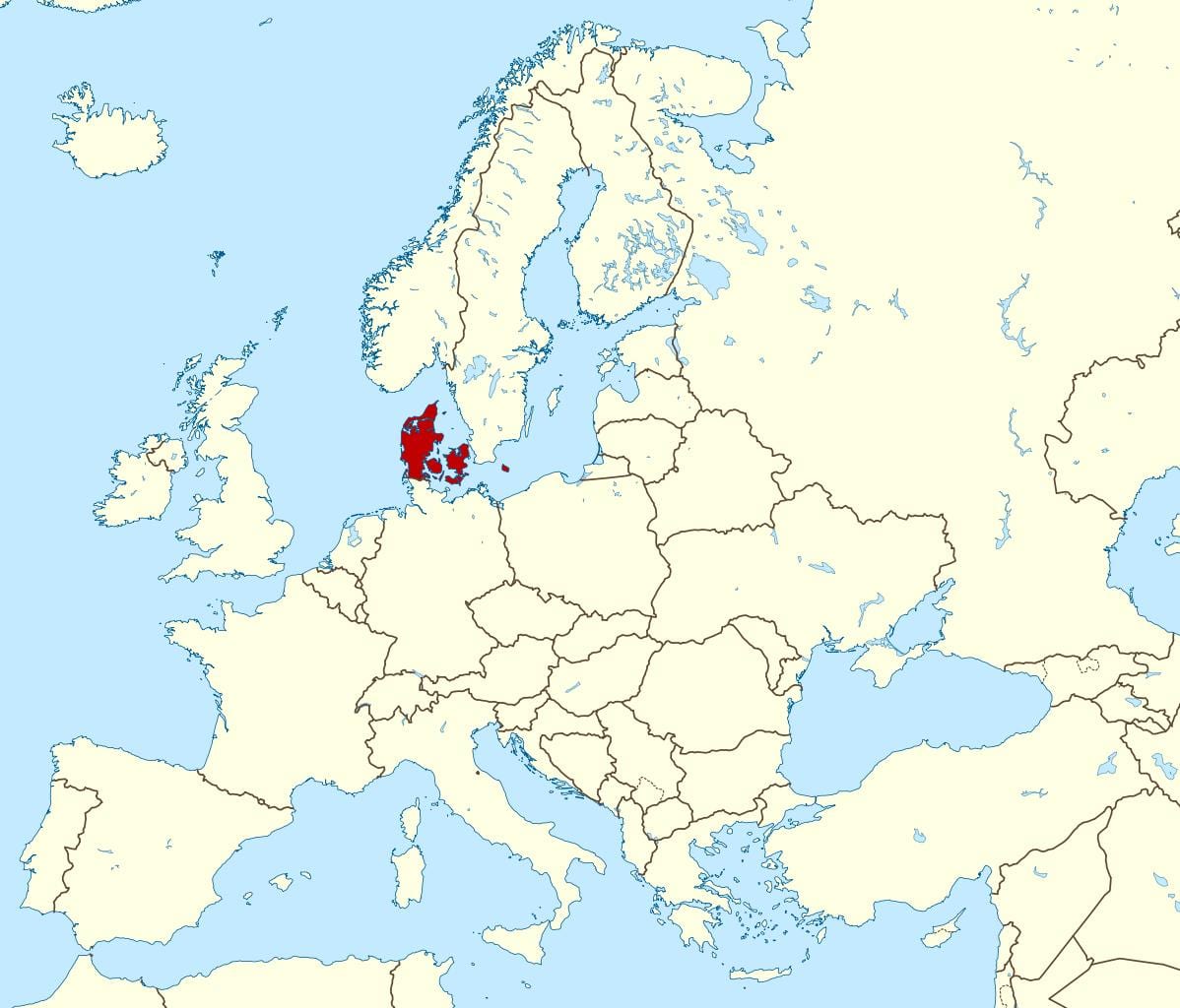 Kart over danmark plassering på verden