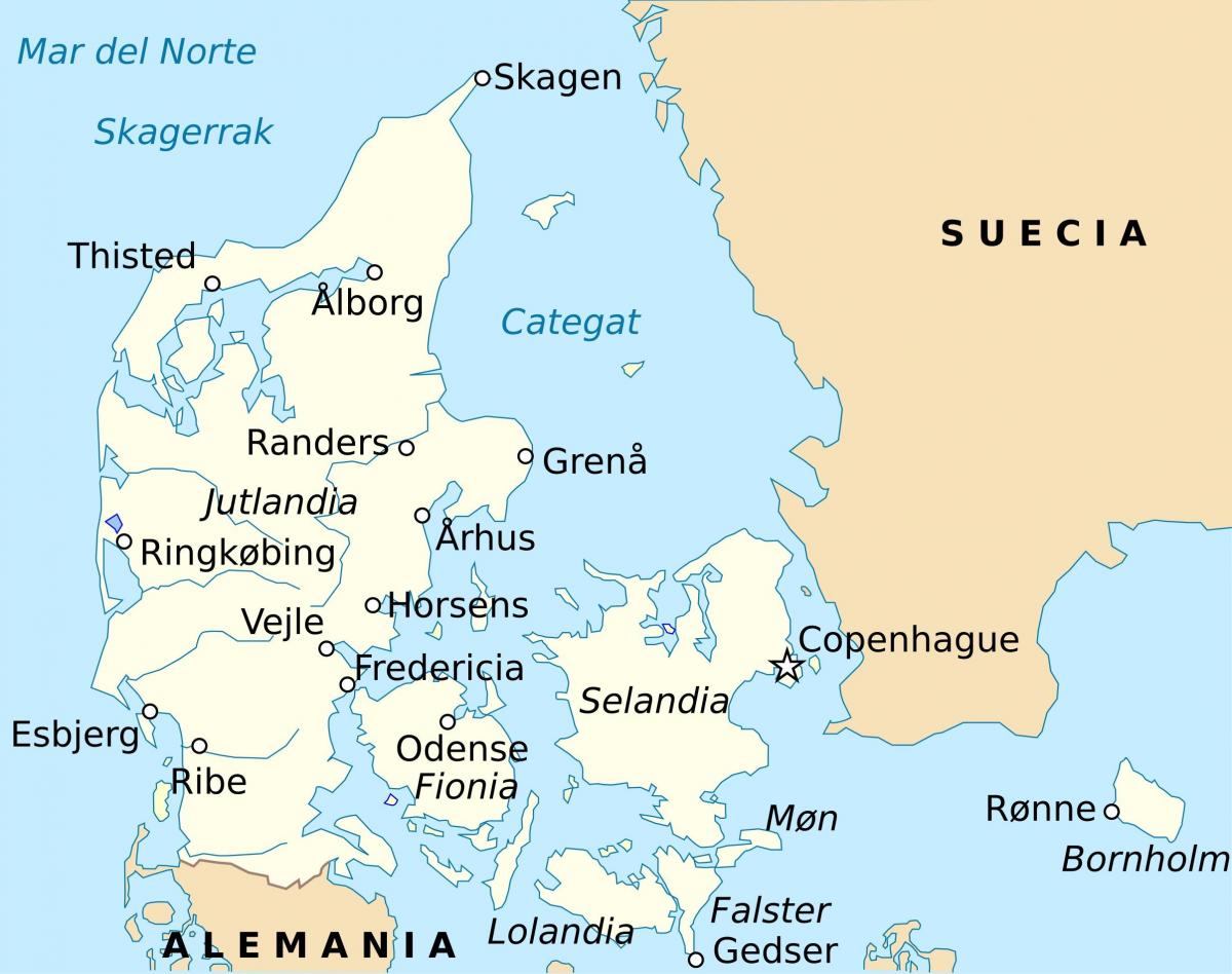 Kart av fredericia, danmark