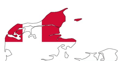 Kart over danmark flagg 