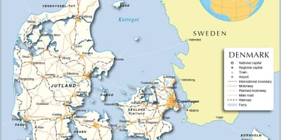 Kart over danmark porter