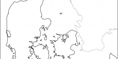 Kart over danmark omrisset