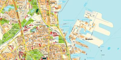 Kart over københavn, danmark